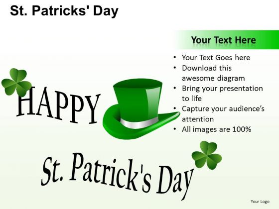 PowerPoint Theme Hat Patricks Day Ppt Layouts