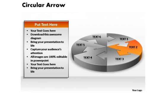 PowerPoint Theme Process Circular Arrow Ppt Template
