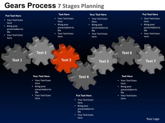 PowerPoint Theme Teamwork Gears Process Ppt Design