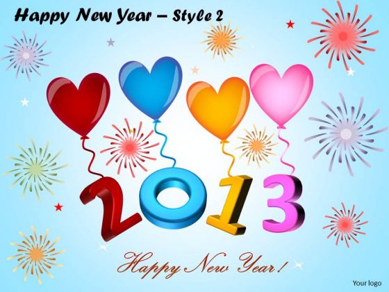 PowerPoint Themes 2013 Balloons Happy New Year Ppt Designs
