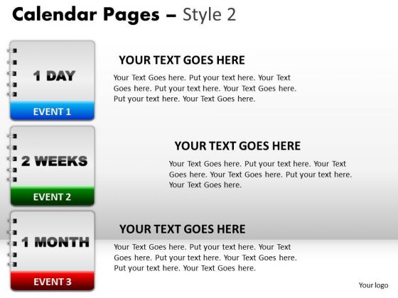 PowerPoint Themes Business Calendar 2 Weeks Ppt Design Slides