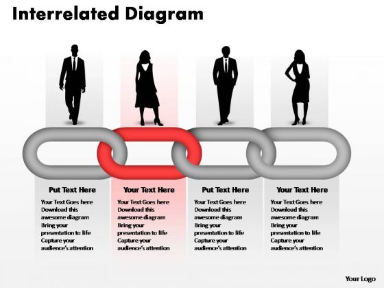 PowerPoint Themes Business Interrelated Concepts Chain Diagram Ppt Template