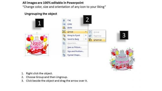 PowerPoint Themes Cake Happy Birthday Ppt Process