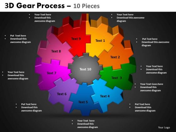 PowerPoint Themes Circle Process Gear Process Ppt Process