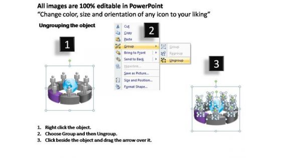 PowerPoint Themes Circular Chart With Globe Ppt Process