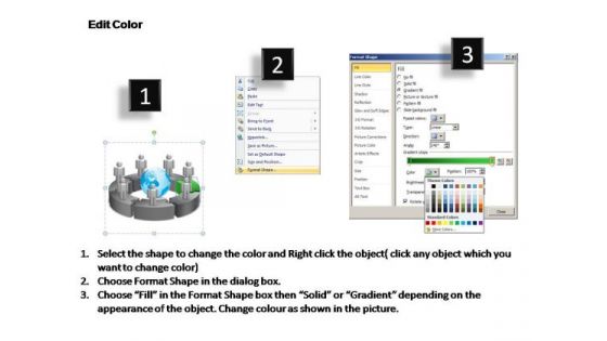 PowerPoint Themes Circular Chart With Globe Ppt Slide Designs