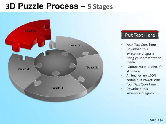 PowerPoint Themes Global Jigsaw Pie Chart Ppt Backgrounds
