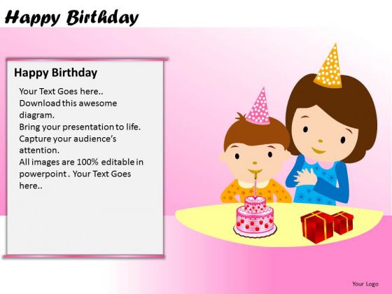 PowerPoint Themes Kids Happy Birthday Ppt Slides