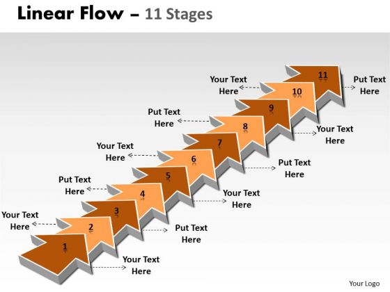 Ppt 11 Steps Working With Slide Numbers Straight Line Linear Arrows Process Graphic