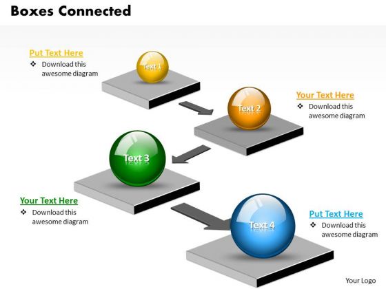 Ppt 3d Boxes Lotus Connections With Arrows PowerPoint Linear Process Templates
