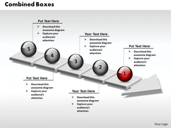 Ppt 3d Combined Circular Align Text Boxes PowerPoint 2010 On Arrows 5 Stages Templates