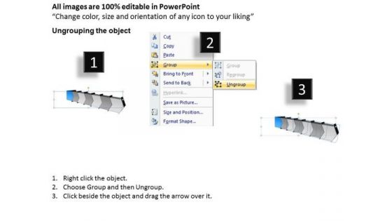 Ppt 3d Illustration Of Arrow Route 7 State Diagram Corporate Plan PowerPoint 2 Graphic