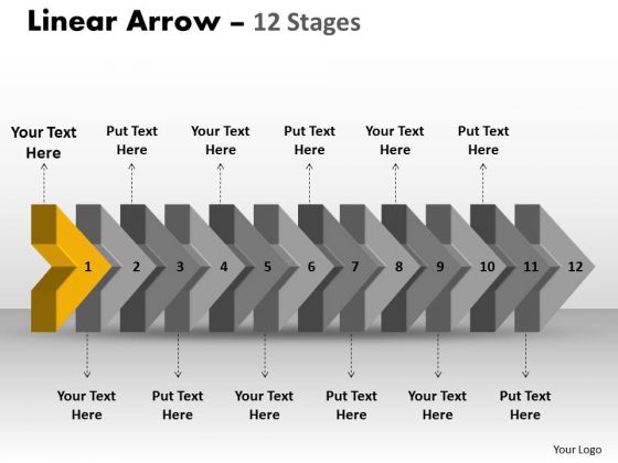 Ppt 3d Illustration Of Straightaway Arrow Flow Swim Lane Diagram PowerPoint Template 2 Image