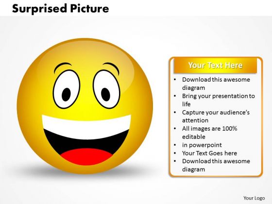 Ppt 3d Illustration Of Surprised Emoticon Picture Business PowerPoint Templates