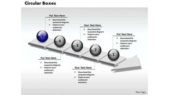 Ppt 3d Interconnected Circles PowerPoint Graphics Arrows 5 Stage Templates