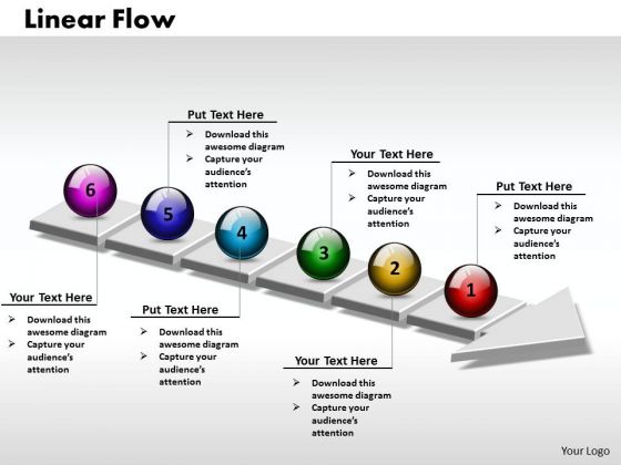 Ppt 3d Linear Flow Process Charts Arrow 6 Stages PowerPoint Templates