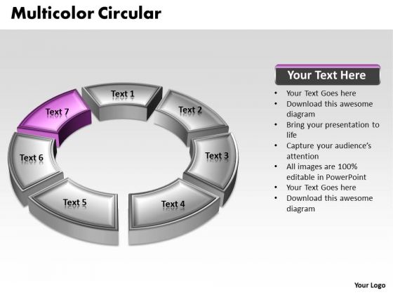 Ppt 3d Purple Animated Multicolor Circular Forging Process PowerPoint Slides Templates