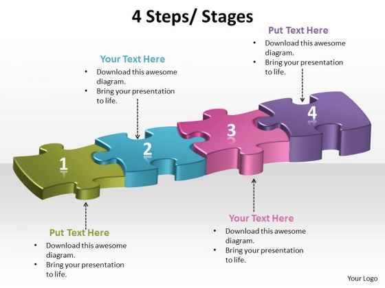 Ppt 4 Interconnected Steps Of Forging Process PowerPoint Slides Using Puzzles Templates