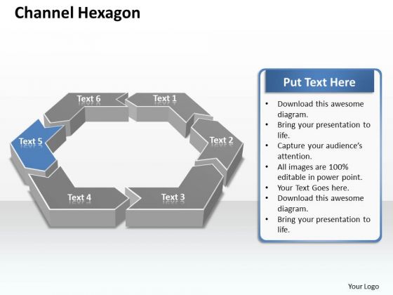 Ppt 6 Channel Hexagon Angles Editable Layouts PowerPoint Free 2010 Templates