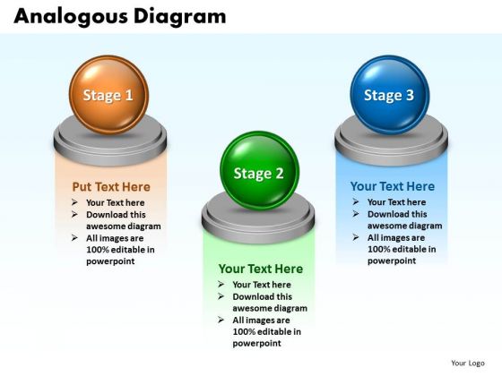 Ppt Analogous Diagram Describing 3 State PowerPoint Templates