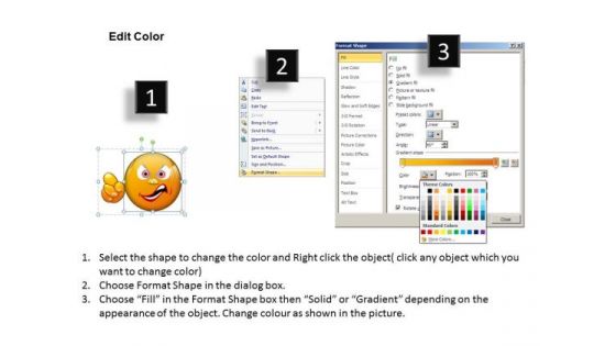 Ppt Angry Emoticon Pointing Accusing Finger PowerPoint Templates