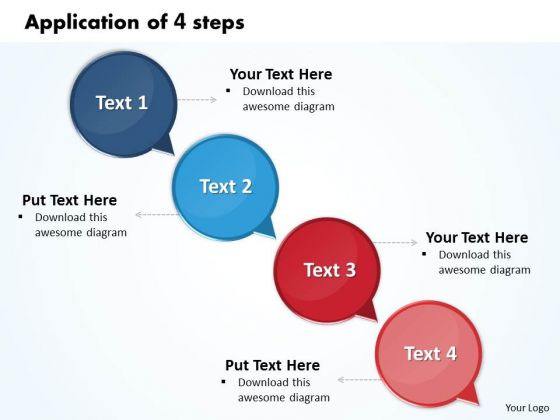 Ppt Application Of 4 Steps Working With Slide Numbers Involved Procedur PowerPoint Templates