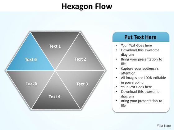 Ppt Blue Factor Hexagon Angles Spider Diagram PowerPoint Template Editable Templates