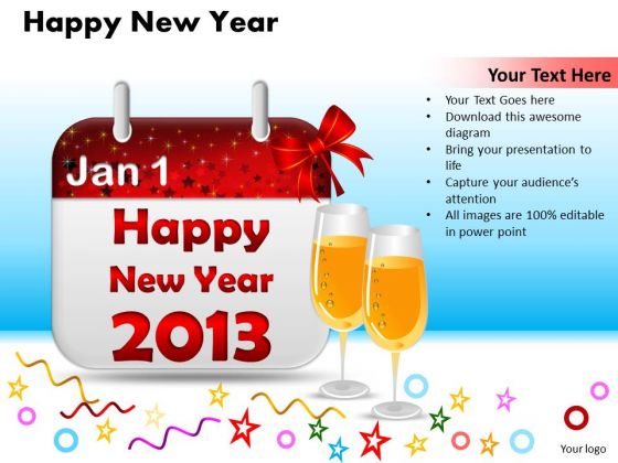 Ppt Cards And Dices Happy New PowerPoint Themes Year Templates