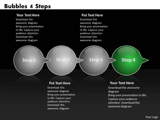 Ppt Circle Process Through Bubbles 4 Steps Working With Slide Numbers PowerPoint Templates