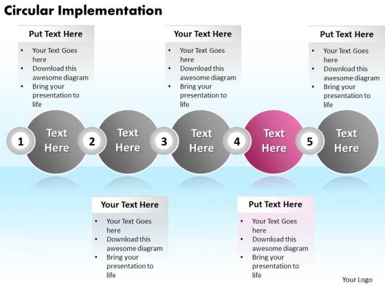 Ppt Circular Action Of 5 PowerPoint Slide Numbers Involved Procedure Templates