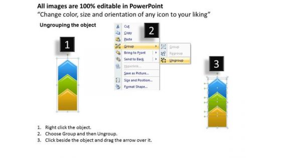 Ppt Colorful Curved Arrows PowerPoint 2010 Pointing Upwards Templates