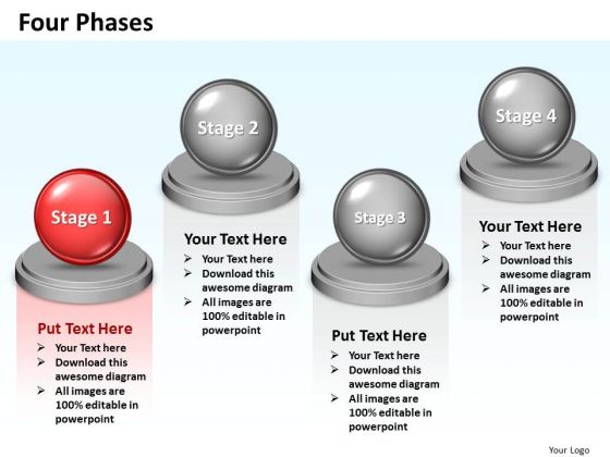 Ppt Comparison Swim Lane Diagram PowerPoint Template Of 4 Phases Templates