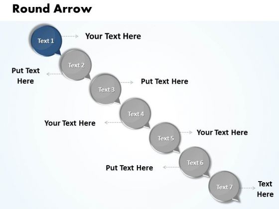 Ppt Connections Travel Text Circles 7 Steps Working With Slide Numbers Diagram PowerPoint Templates