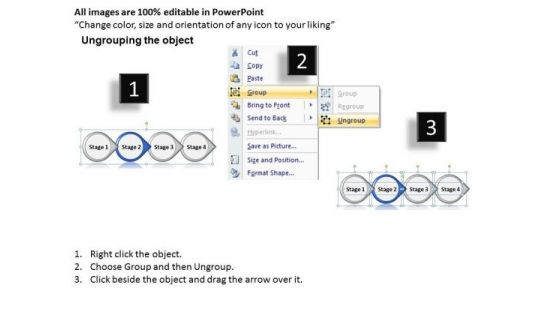 Ppt Consistent Progress Of Four Stages Involved Procedure PowerPoint Templates