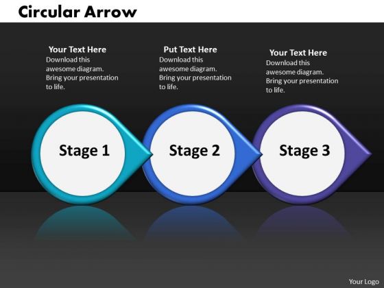 Ppt Continuous Work Flow Chart PowerPoint Of 3 Stages Circular Arrow Templates