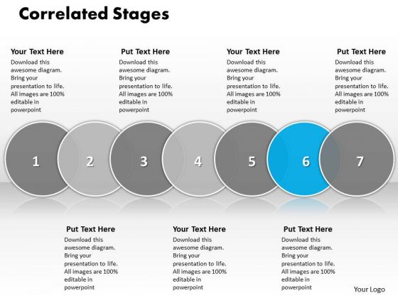 Ppt Correlated Seven State Diagram Of World Concept Process PowerPoint Templates