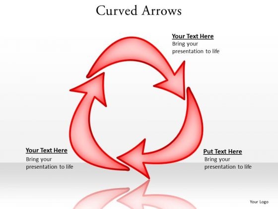 Ppt Curved Arrows Pointer Inwards Editable PowerPoint World Map Templates