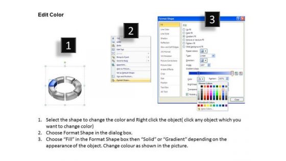 Ppt Dark Code Blue PowerPoint Presentations Animated Multicolor Cycle Diagram Templates