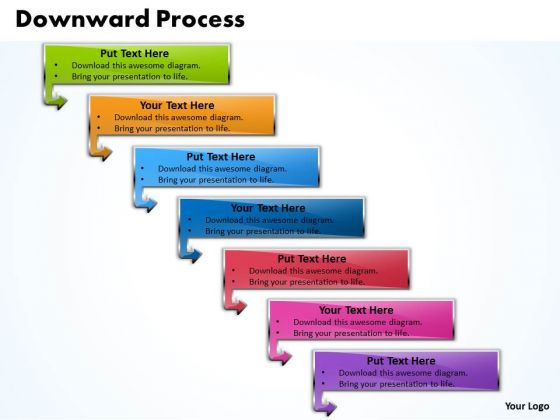 Ppt Downward Process Of 7 State Diagram PowerPoint Templates