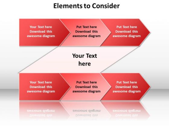 Ppt Elements To Consider Between Arrows Layouts PowerPoint Free Templates