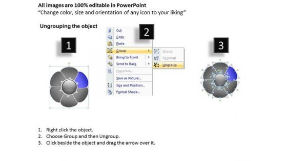 Ppt Flower Petal Chart Convert Pdf To Editable PowerPoint Free Templates