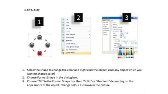 Ppt Four Colorful Circles Inter Related Displaying Red PowerPoint Templates