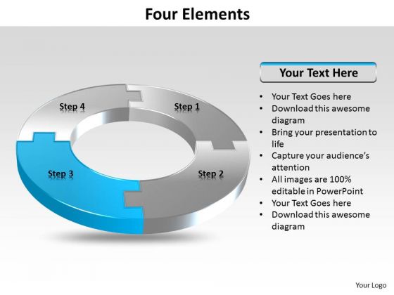 Ppt Four Colorful PowerPoint Presentations Puzzles Forming Circle Showing Blue Templates