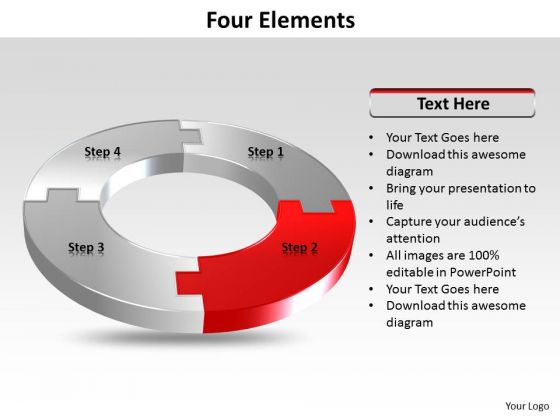 Ppt Four Colorful Puzzles Forming Circle Showing Red PowerPoint Templates