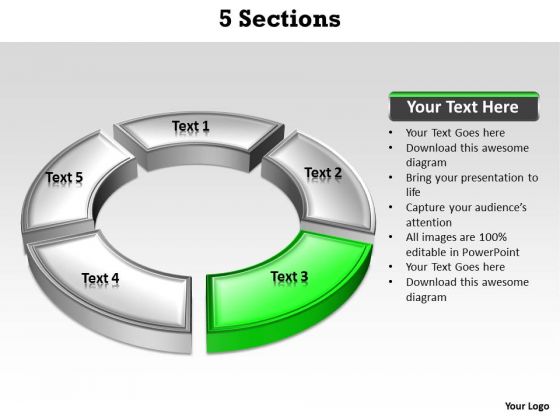 Ppt Green Section Highlighted In Circular PowerPoint Menu Template Manner Templates