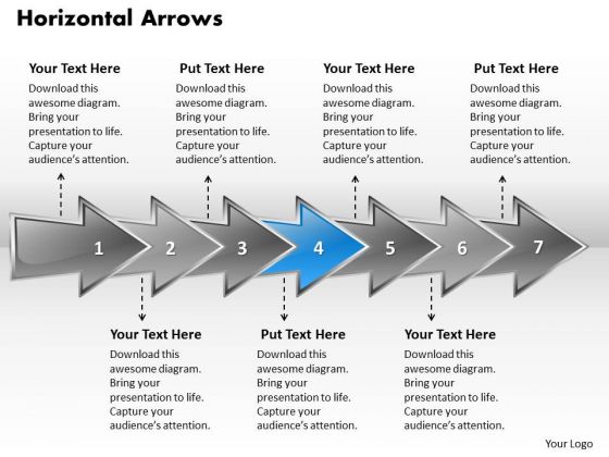 Ppt Horizontal PowerPoint Graphics Arrows Describing Seven Aspects Templates