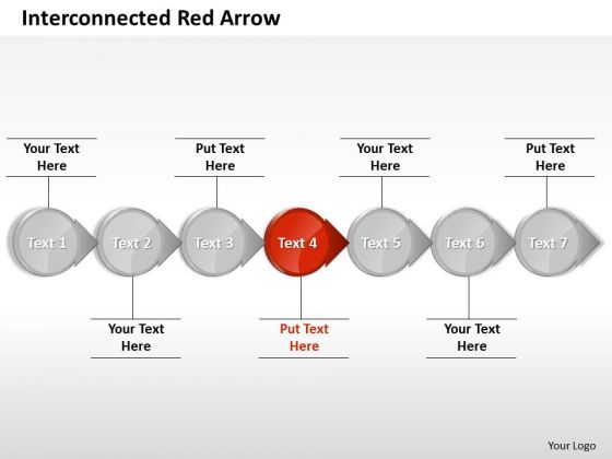 Ppt Interrelated Circular Arrows Straight Line 7 Power Point Stage Red PowerPoint Templates