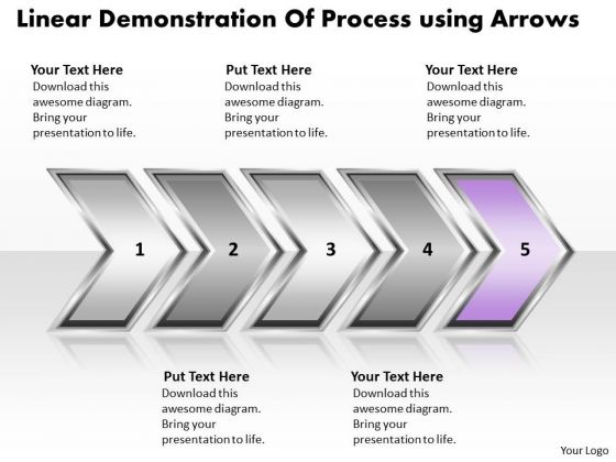 Ppt Linear Demonstration Of Marketing Process Using Arrows Business PowerPoint Templates