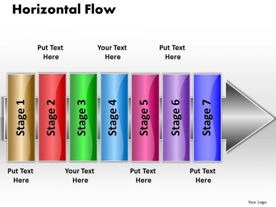 Ppt Linear Work Flow Chart PowerPoint 7 Stages5 Templates