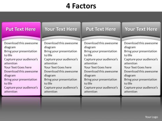 Ppt Pink PowerPoint Presentation Table Listing Its Factors Components Templates